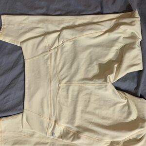 Cream High-Waisted Leggings